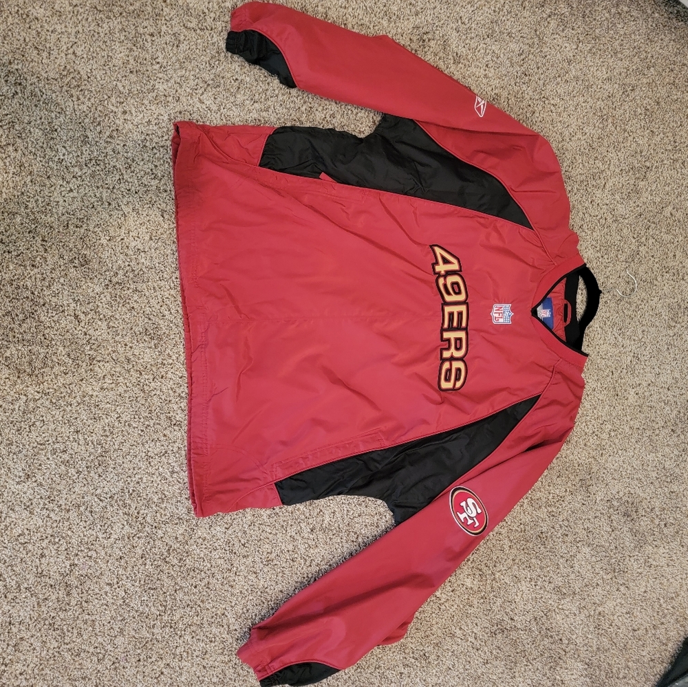 49ers wind breaker and baseball jersey